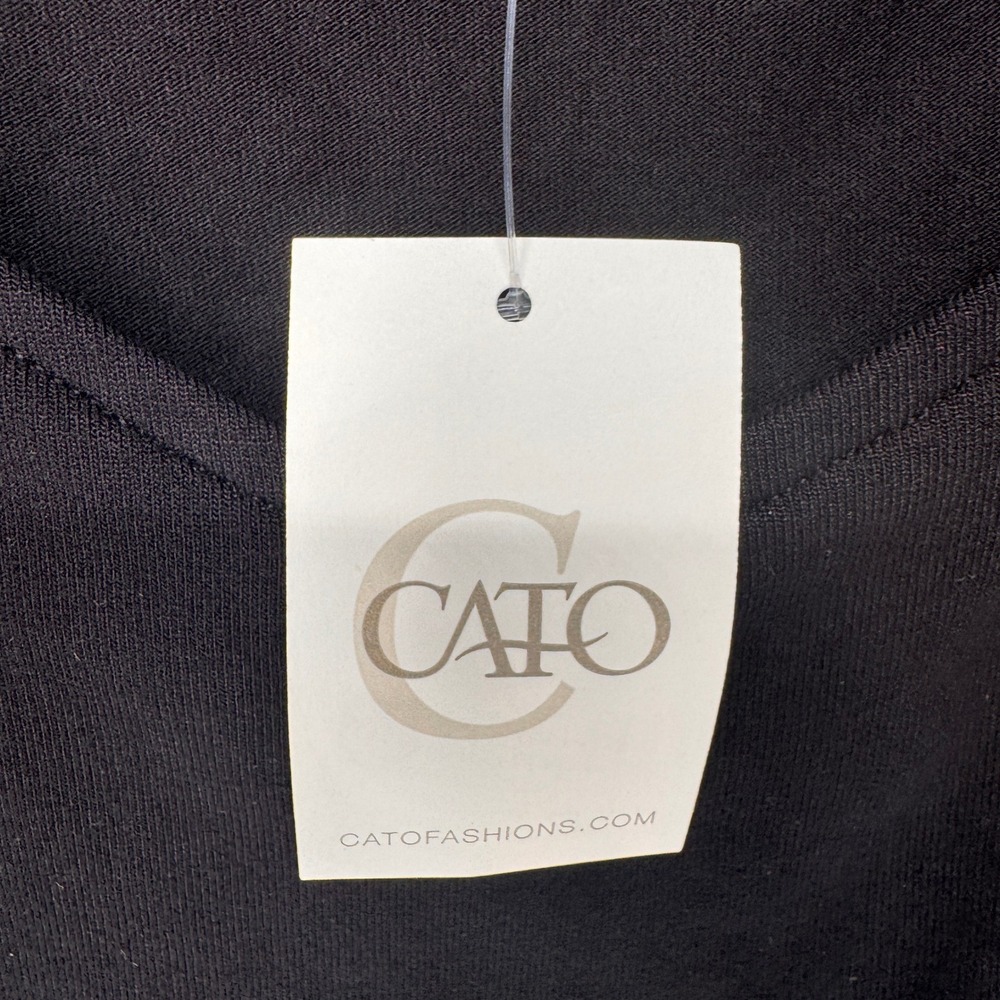 Cato Rosette Tank Top Womens XL Black New Floral Applique Scoop Neck Sleeveless - Picture 4 of 11